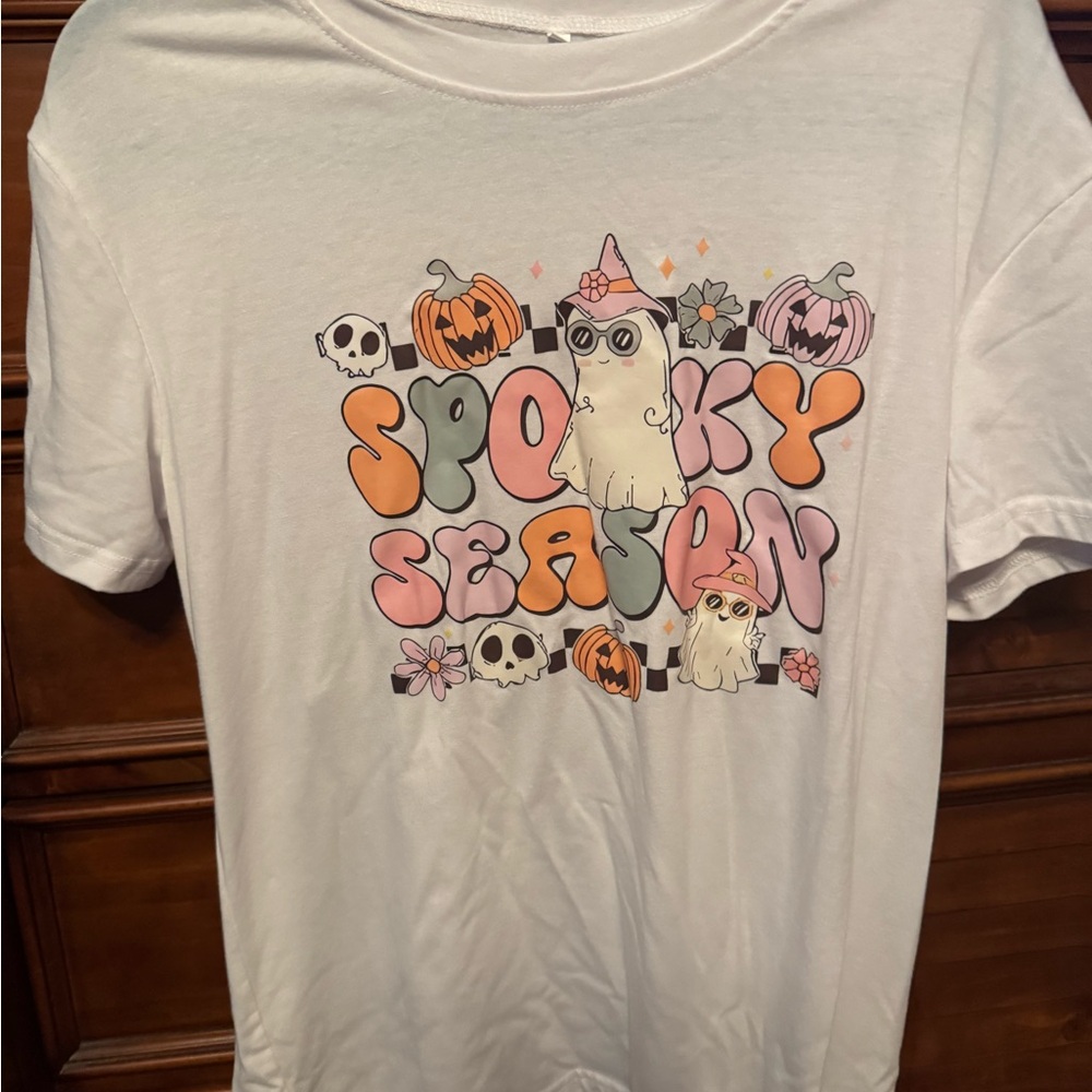 SHEIN Women's White Spooky Season Tee